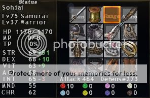 Sohjai's Taru Samurai Equipment, Amanomurakumo, FFXI DuckHUNT of Fenrir