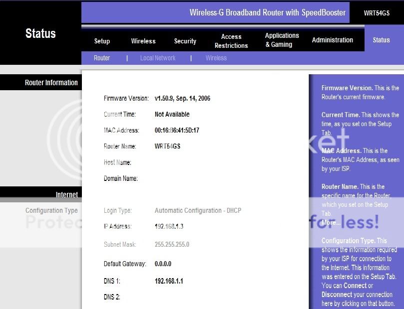 linksys router not sharing Networking