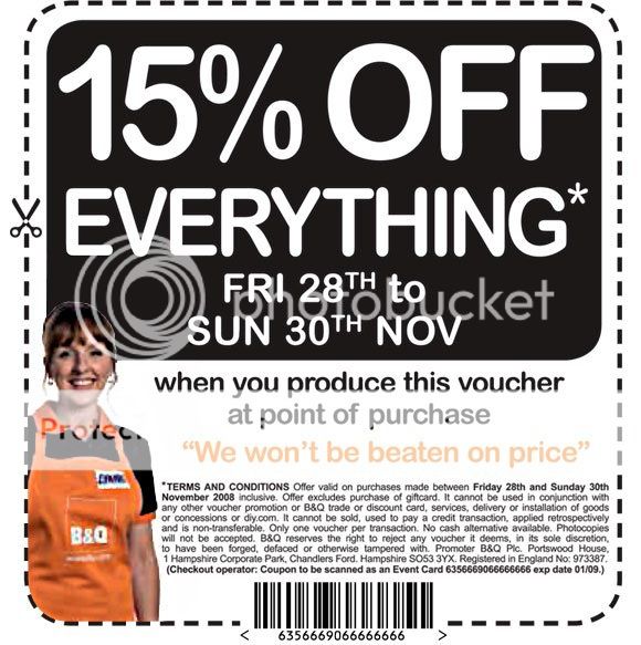 15% off B&Q this weekend