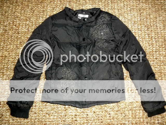 OLD NAVY BLACK DOWN WINTER COAT SEQUIN JACKET GIRLS XL 12  