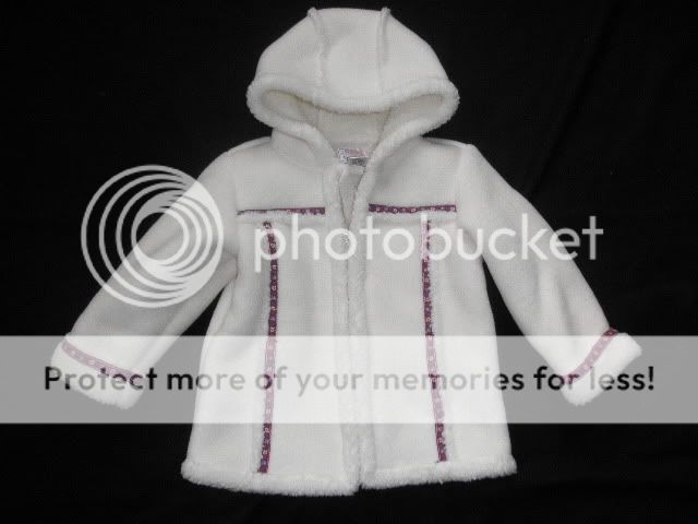 OLD NAVY WHITE CREAM FAUX SHEARLING FLEECE DRESSY JACKET COAT GIRLS 3 