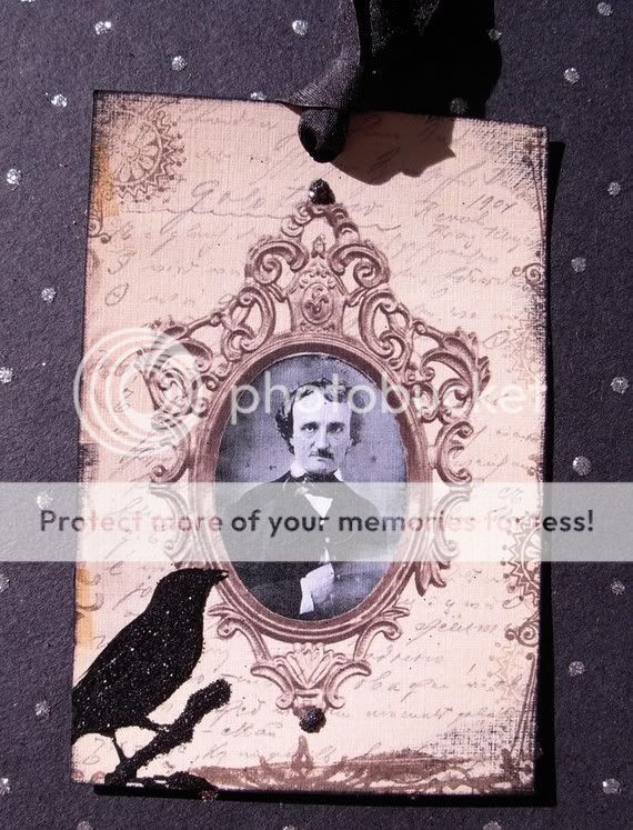 Edgar Allan Poe Halloween Portrait with Raven Gift Tags  