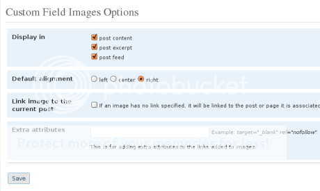Custom Field Images Options Page