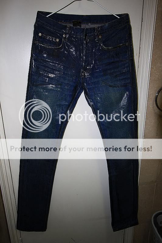 dior homme waxed jeans